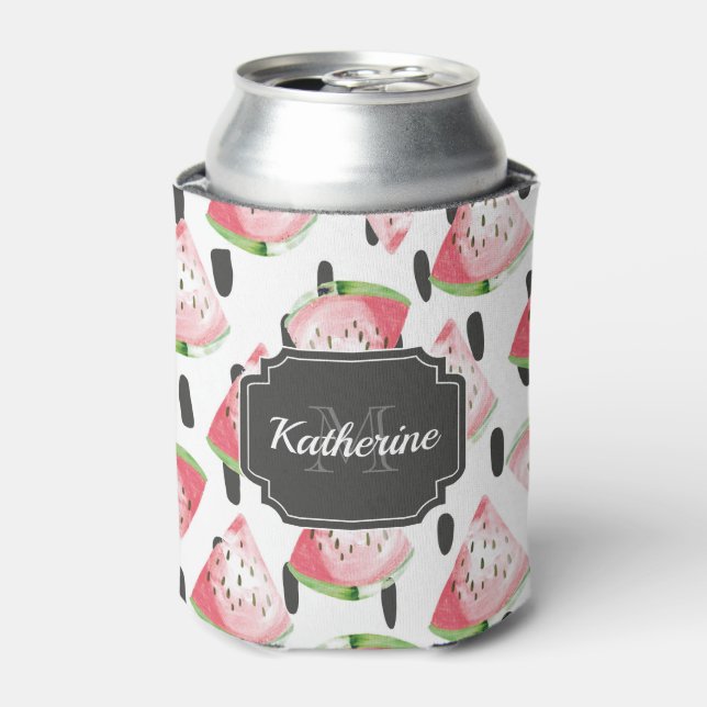 Watercolor Watermelon Can Cooler (Can Front)