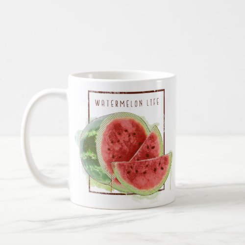 Watercolor watermelon design coffee mug