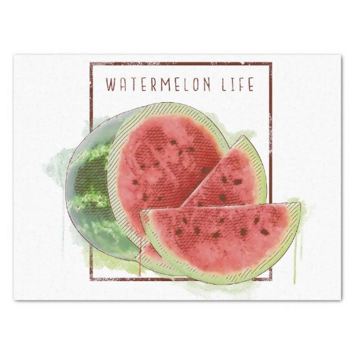 Watercolor watermelon design tissue paper