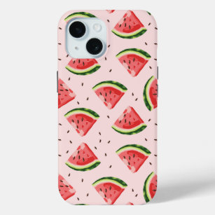 Watercolor Watermelon Fruit Pattern iPhone 15 Case
