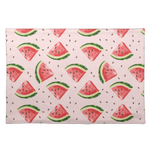 Watercolor Watermelon Fruit Pattern Cloth Placemat
