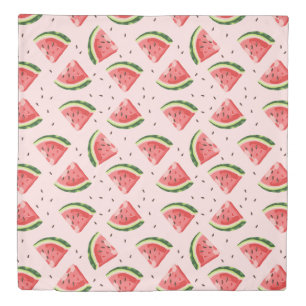 Watercolor Watermelon Fruit Pattern Duvet Cover