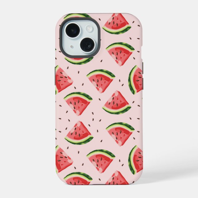 Watercolor Watermelon Fruit Pattern Iphone Case (Back)