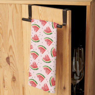 Watercolor Watermelon Fruit Pattern Kitchen Towel