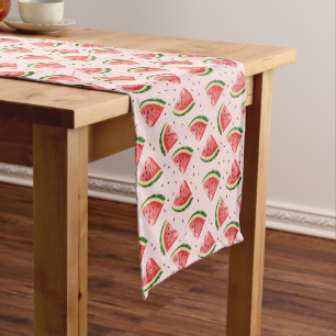 Watercolor Watermelon Fruit Pattern Medium Table Runner