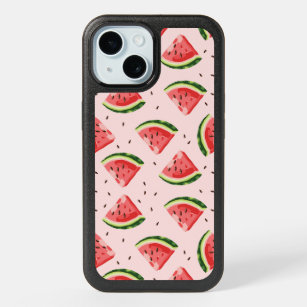 Watercolor Watermelon Fruit Pattern iPhone 15 Case