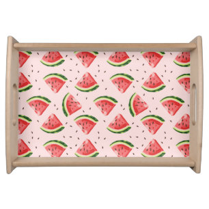 Watercolor Watermelon Fruit Pattern Serving Tray