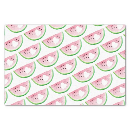 Watercolor Watermelon Heart Pattern Tissue Paper - This watercolor watermelotissue paper. You can use this paper for gift-wrapping or decoupage.