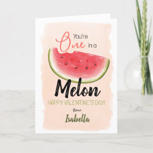 Watercolor Watermelon Humor Valentine's Day Folded Holiday Card