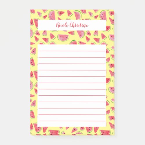 Watercolor Watermelon Pattern CUSTOMIZE IT Notepad