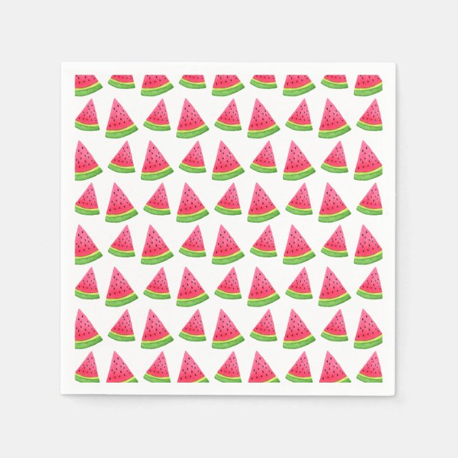 Watercolor Watermelon Pattern Napkins (Front)