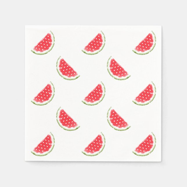 Watercolor Watermelon Pattern Paper Napkins (Front)