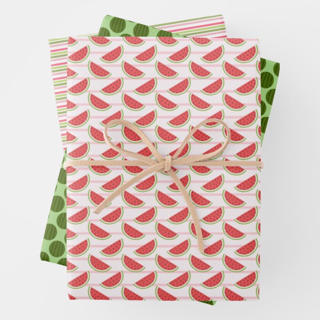 Watercolor Watermelon Pattern   Wrapping Paper Sheets (In situ)