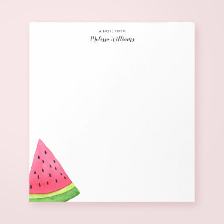 Watercolor Watermelon Personalized Notepad