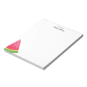 Watercolor Watermelon Personalized Notepad | Zazzle