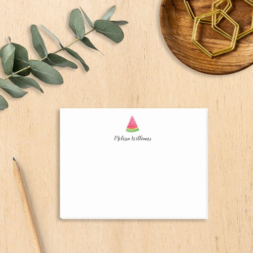Watercolor Watermelon Personalized Post_it Notes