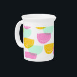 Watercolor Watermelon Pink Green Yellow Pattern Beverage Pitcher<br><div class="desc">Watermelon Watercolor Colorful Pattern</div>