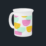 Watercolor Watermelon Pink Green Yellow Pattern Beverage Pitcher<br><div class="desc">Watermelon Watercolor Colorful Pattern</div>