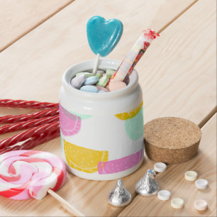 Watercolor Watermelon Pink Green Yellow Pattern   Candy Jar