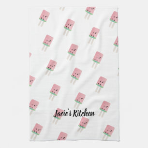 Watercolor Watermelon Pop Modern Kitchen Kitchen Towel