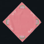 Watercolor Watermelon Script Name Pet Bandana<br><div class="desc">Cute Pet Name Bandana with Watermelon</div>