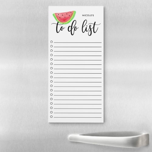 Watercolor Watermelon Script To Do List Magnetic Notepad