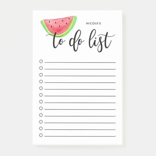 Watercolor Watermelon Script To Do List Post_it Notes