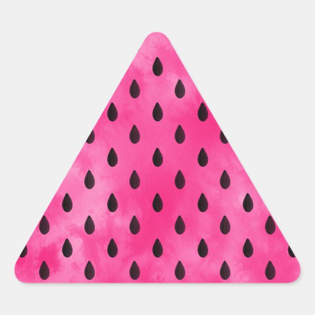 Watercolor Watermelon Seeds Triangle Sticker (Front)