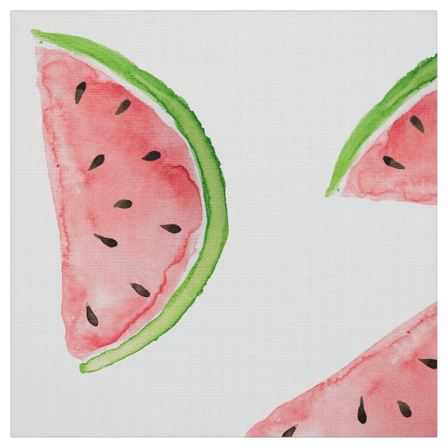 Watercolor watermelon slice pattern fabric (Swatch)