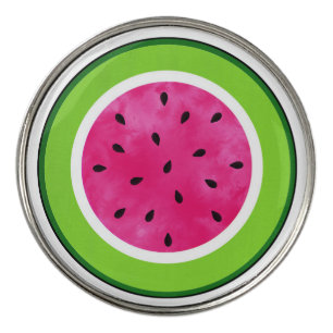 Watercolor Watermelon Slice Round Paper Coaster Golf Ball Marker