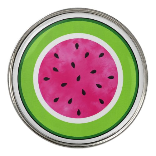 Watercolor Watermelon Slice Round Paper Coaster Golf Ball Marker