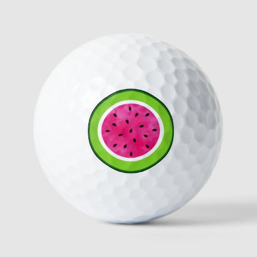 Watercolor Watermelon Slice Round Paper Coaster Golf Balls