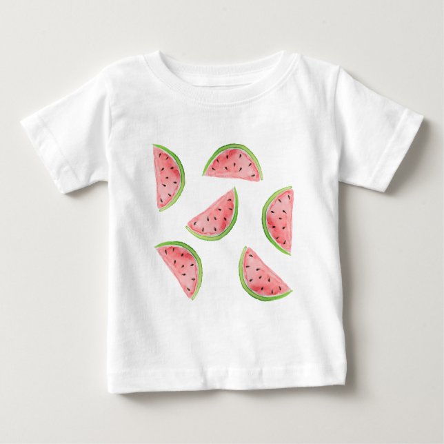 watercolor watermelon slices baby T-Shirt (Front)