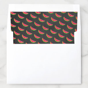 Watercolor Watermelon Slices On Chalkboard Envelope Liner
