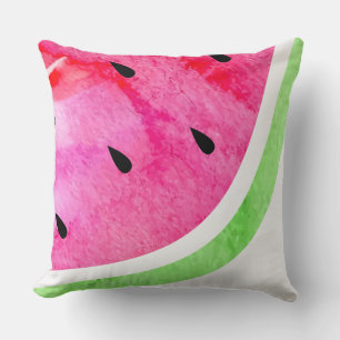 Watercolor Watermelon Throw Pillow