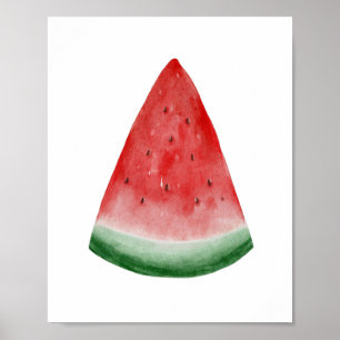 Watercolor watermelon. Tropical summer fruit Poster