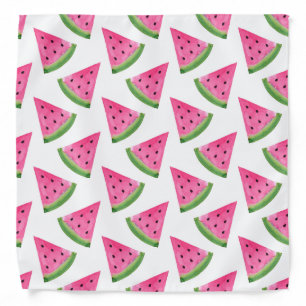Watercolor Watermelon Wedge Pattern Bandana