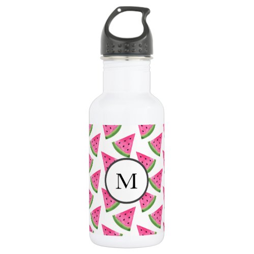 Watercolor Watermelon Wedge Pattern Stainless Steel Water Bottle