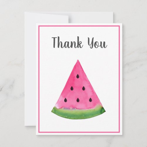 Watercolor Watermelon Wedge Thank You Card