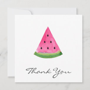 Watercolor Watermelon Wedge Thank You Card