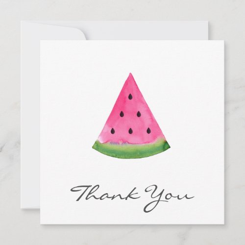 Watercolor Watermelon Wedge Thank You Card