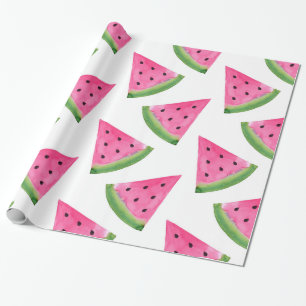 Watercolor Watermelon Wedges Wrapping Paper