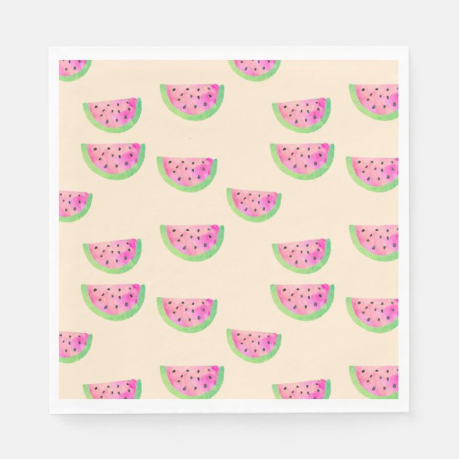 Watercolor Watermelons Paper Napkins (Front)