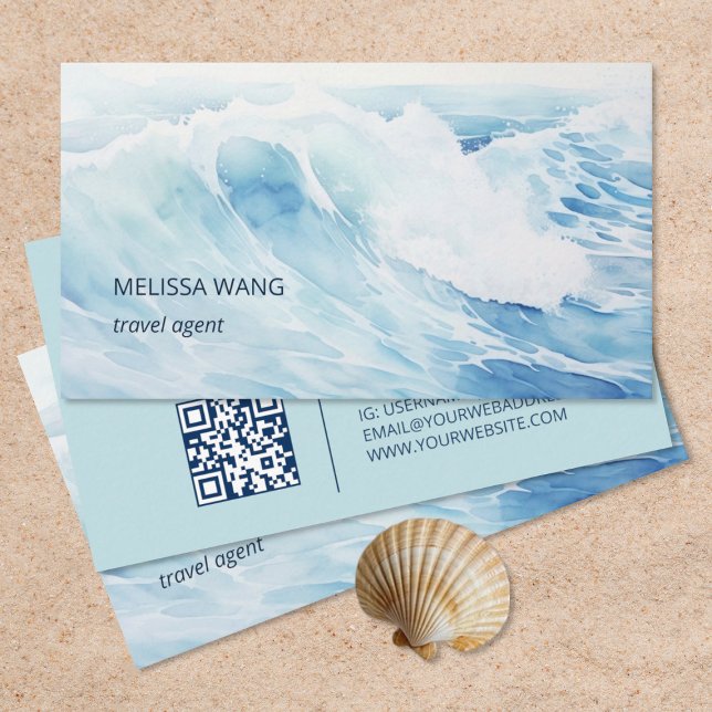 Watercolor Wave Business Card (Creator Uploaded)