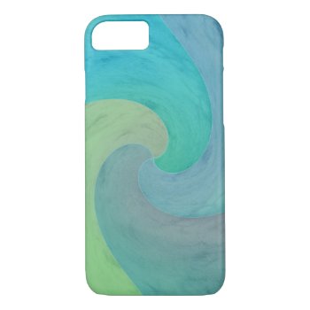 Watercolor Wave Green Turquoise Aquamarine Art Iphone 8/7 Case by MHDesignStudio at Zazzle