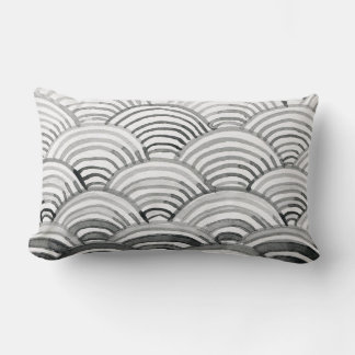 Watercolor Wave Pattern Lumbar Pillow