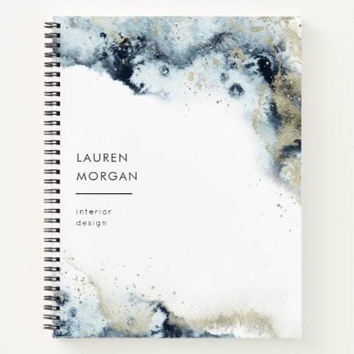 Watercolor Waves and Sand monogram Notebook
