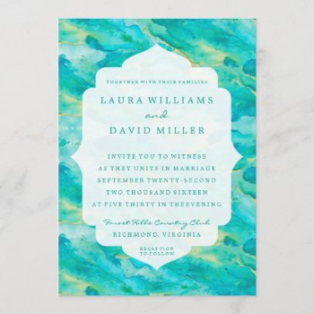 Watercolor Waves Beach Wedding Invitation by OakStreetPress at Zazzle