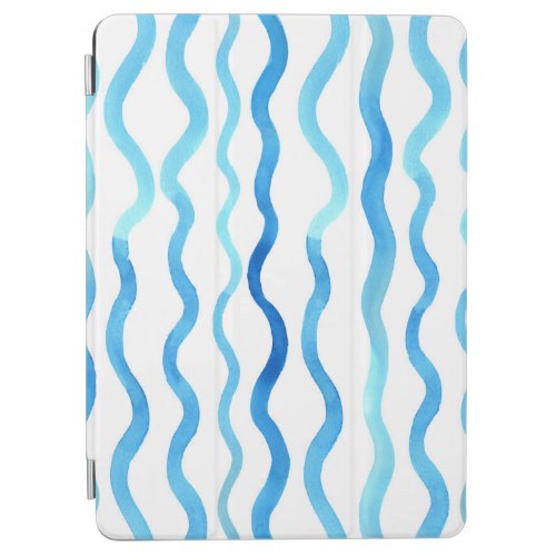 Watercolor Waves Blue Turquoise Seamless iPad Air Cover