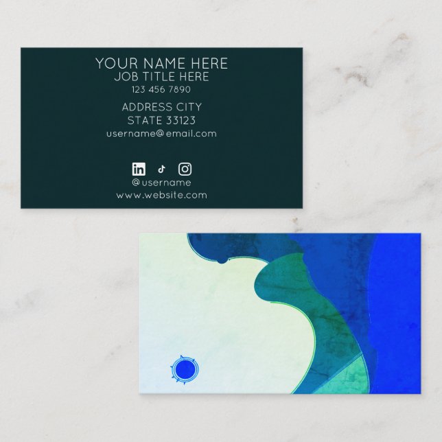Watercolor Waves Business Card (Front/Back)